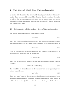 2 The Laws of Black Hole Thermodynamics