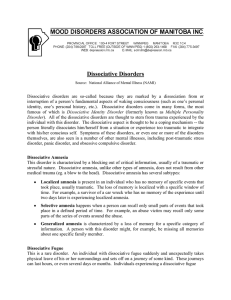 Dissociative Disorders - Mood Disorders Association of Manitoba