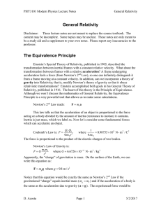 General Relativity - UF Physics