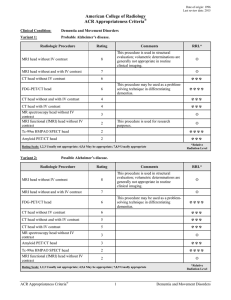 Dementia and Movement Disorders