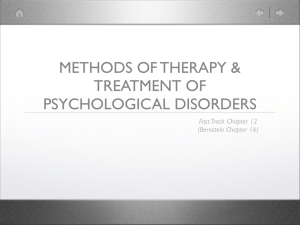 Treatments and Therapy for Psychological Disorders