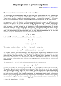 The principle effect of gravitational potential