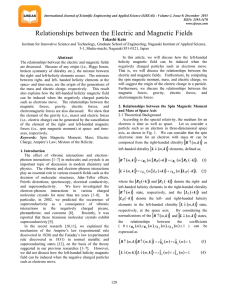 Relationships between the Electric and Magnetic Fields