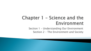 Chapter 1 * Science and the Environment