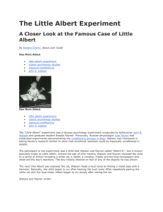 Criticisms of the Little Albert Experiment