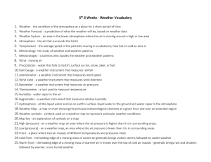 5 th 6 Weeks - Weather Vocabulary