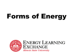 Forms of Energy - Introduction
