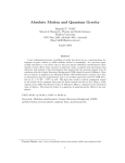 Absolute Motion and Quantum Gravity - Philsci
