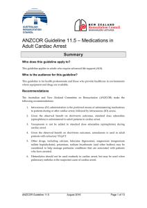 ANZCOR Guideline 11.5 – Medications in Adult Cardiac Arrest