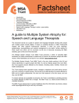 A guide to Multiple System Atrophy for: Speech and Language