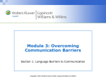 Module 3: Overcoming Communication Barriers