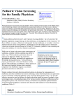 Pediatric Vision Screening for the Family Physician