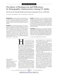 Prevalence of Hearing Loss and Differences by Demographic