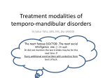 Treatment modalities of tempro-mandibular