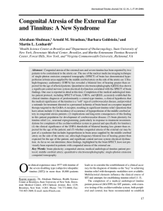 Congenital Atresia of the External Ear and Tinnitus: A New Syndrome