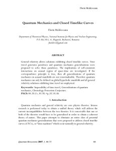 Quantum Mechanics and Closed Timelike Curves