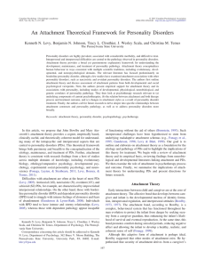 An Attachment Theoretical Framework for Personality Disorders