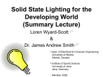 Solid State Lighting for the Developing World (Summary Lecture)