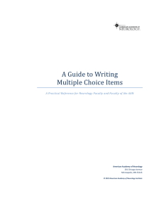A Guide to Writing Multiple Choice Test Items