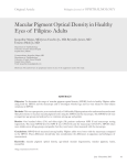 Macular Pigment Optical Density in Healthy Eyes of Filipino Adults
