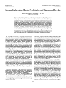 Stimulus Configuration, Classical Conditioning, and