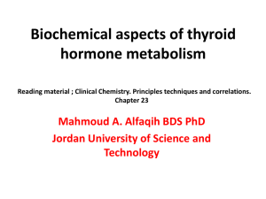 Thyroid metabolic hormones: Biosynthesis and secretion