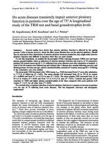 Do acute diseases transiently impair anterior pituitary function in