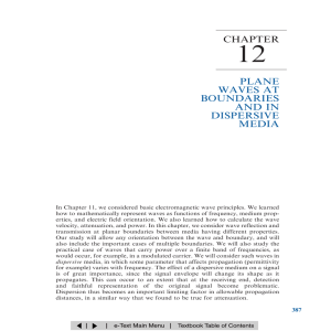 Chapter 12 Plane Waves at Boundaries and in Dispersive Media