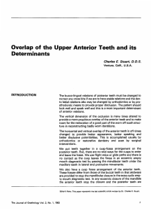 Overlap of the Upper Anterior Teeth and its Determinants