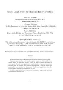 Sparse-Graph Codes for Quantum Error-Correction