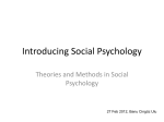 Theories and Methods in Social Psychology