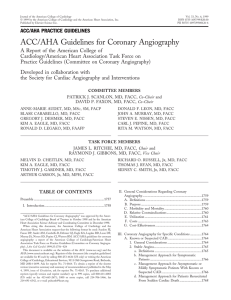 ACC/AHA Guidelines for Coronary Angiography