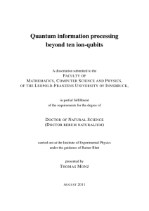 Quantum information processing beyond ten ion