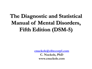 The Diagnostic and Statistical Manual of Mental Disorders, Fifth