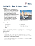 Activity 1.3.1 Solar Hydrogen System