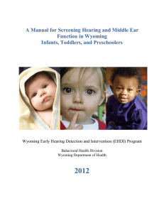 A Manual for Screening Hearing and Middle Ear Function in