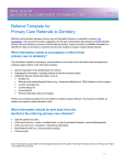 Referral Template for Primary Care Referrals to Dentistry