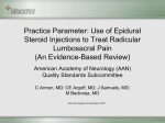 Use of Epidural Steroid Injections to Treat Radicular Lumbosacral Pain