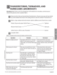 thunderstorms, tornadoes, and hurricanes (answer key)