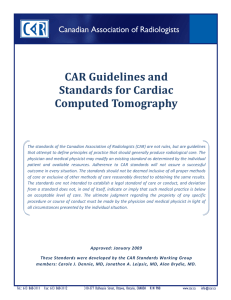 CAR Guidelines and Standards for Cardiac Computed Tomography