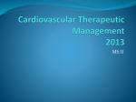 Cardiovascular Therapeutic Management 2013