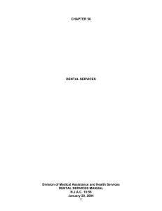 Division of Medical Assistance and Health Services DENTAL