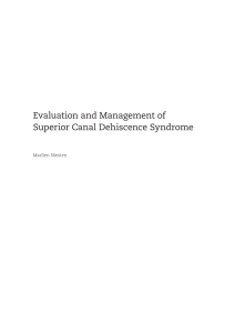 Evaluation and Management of Superior Canal Dehiscence Syndrome