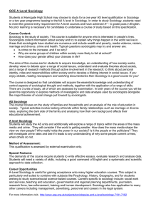 GCE A Level Sociology - Harrogate High School