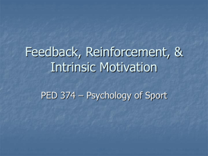 Sample Lecture: "Feedback Reinforcement and Intrinsic Motivation"