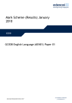 Mark scheme - Unit 1 (6EN01) - January 2010