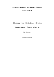 Thermal and Statistical Physics