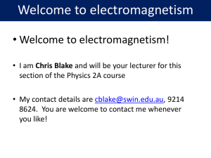 Lecture 1: Introduction to Electromagnetism