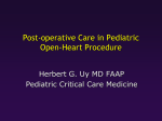 Post-Operative Care of the Pediatric Heart Surgery Patient