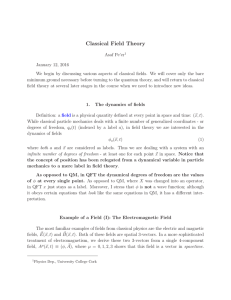 Classical Field Theory